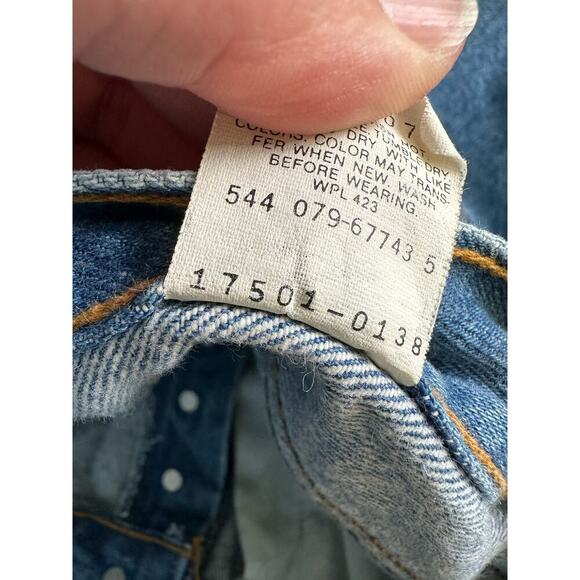 Vintage 80s Levi's 501 (17501-0138) Stonewash High Waisted Straight Leg Jeans 11 - Picture 8 of 16